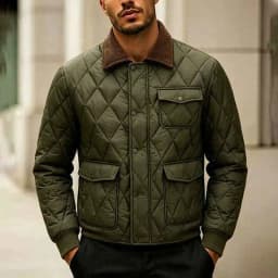 Winter New Fashion Men Green Black Turn-down Collar Long Sleeve Argyle Casual Trendy Simple Daily Parkas Male American Coats