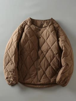 Retro Japanese Style Cotton Jacket Unisex Diamond Stitching Warm Pure Color No Collar Cotton Outerwear for Autumn And Winter