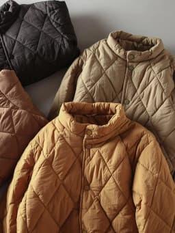Retro Japanese Style Cotton Jacket Quilted Lightweight Warm Stand Collar Couples Casual Leisure Women's Coat Fein Brand