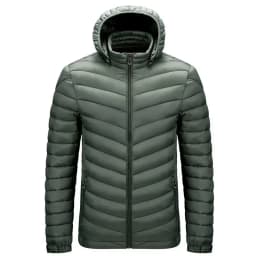 Mens Lightweight Outdoor Puffer Jacket Hooded Insulated Thermal Puffy Winter Heated Running Travle Casual Cotton Outdoor Coat