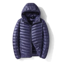 Snow-ready Down Parka Men's Lightweight Down Coat with Hood Warm Winter Jacket for Cold Weather Windproof Long Sleeve Outerwear