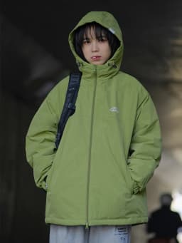 Cityboy Japanese Style Workwear Cotton Jacket Men's Loose Fit Hooded Waterproof Outdoor Fleece Casual Jacket Thickened Youth ...