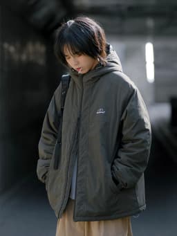 Cityboy Japanese Style Workwear Cotton Jacket Men's Loose Fit Hooded Waterproof Outdoor Fleece Casual Jacket Thickened Youth ...