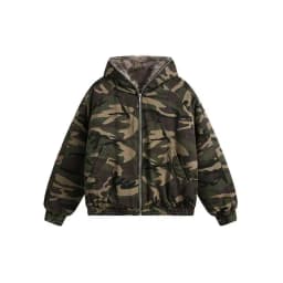 PFNW American Style Men's Padded Jackets Loose Fleece Camouflage Thickened Casual Zipper Hooded Male Coats New Tide 2024 CPG2404