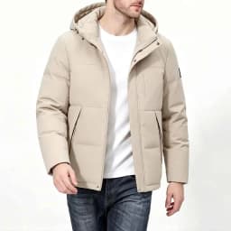 Winter Fashion All-match Men Parkas Outdoor Hooded Windproof Male Clothes Solid Color Thicken Warm Outerwear Casual New Style