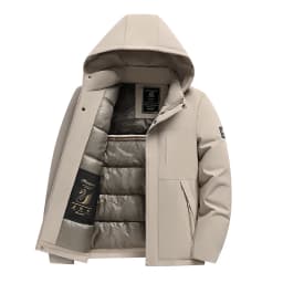 Winter Fashion All-match Men Parkas Outdoor Hooded Windproof Male Clothes Solid Color Thicken Warm Outerwear Casual New Style