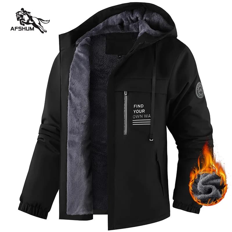Men's Jacket Stand Collar Stamp Mens Parka Winter New Down Jacket Fleece Warm Jackets Men Business Leisure Coat Baseball Coats