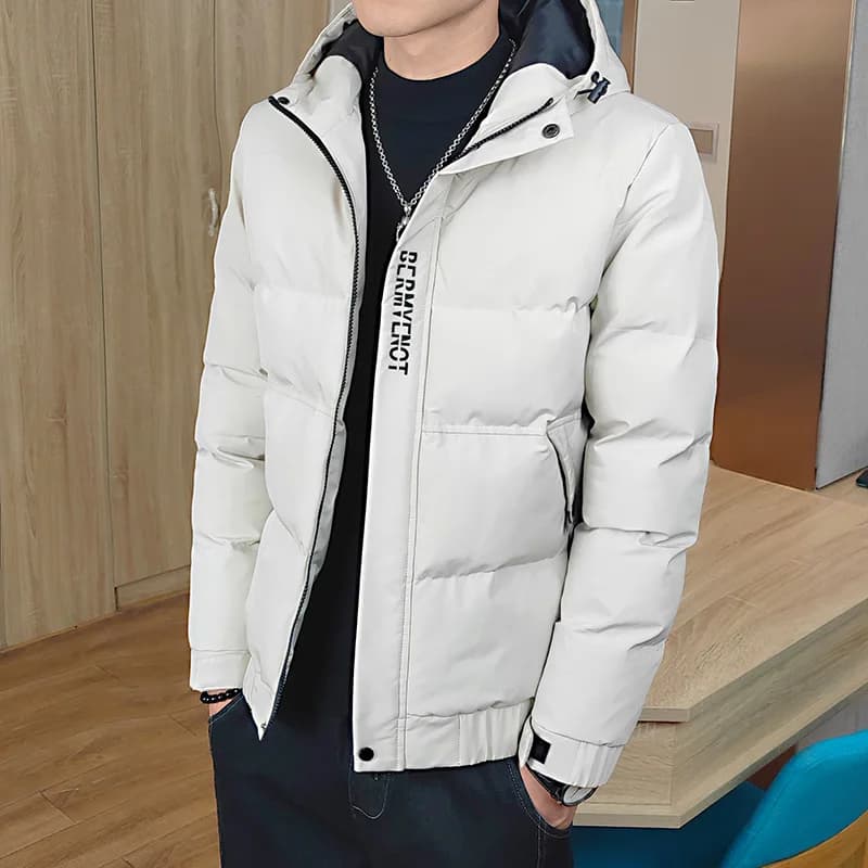 Men New Embroidered Cotton Padded Coat Men Slim Fit Parkas Men Outdoor Casual Cold Proof Jacket Autumn Winter Fashion Parkas