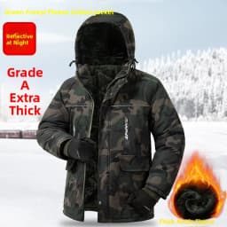 Thickened Camouflage Cotton Jacket Men's Winter New Style Waterproof Fleece-Lined Labor Protection Cotton Coat Cold Storage A...