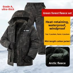 Thickened Camouflage Cotton Jacket Men's Winter New Style Waterproof Fleece-Lined Labor Protection Cotton Coat Cold Storage A...