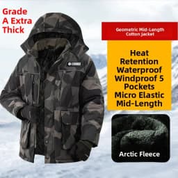Thickened Camouflage Cotton Jacket Men's Winter New Style Waterproof Fleece-Lined Labor Protection Cotton Coat Cold Storage A...