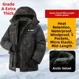 Thickened Camouflage Cotton Jacket Men's Winter New Style Waterproof Fleece-Lined Labor Protection Cotton Coat Cold Storage A...