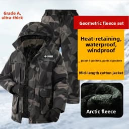 Thickened Camouflage Cotton Jacket Men's Winter New Style Waterproof Fleece-Lined Labor Protection Cotton Coat Cold Storage A...