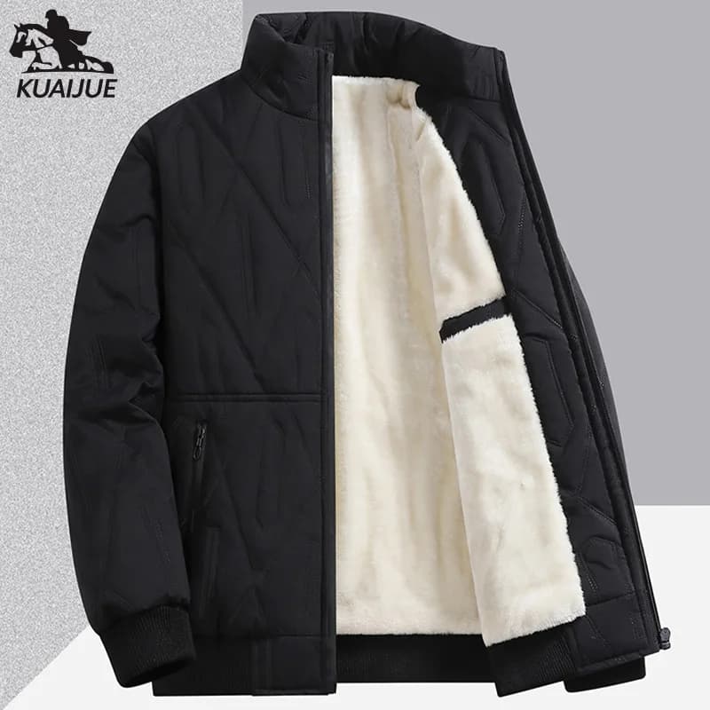 Men's Jacket Stand Collar Mens Parka Winter New Down Jacket Fleece Warm Jackets Men Business Leisure Coat Baseball Coats 2569