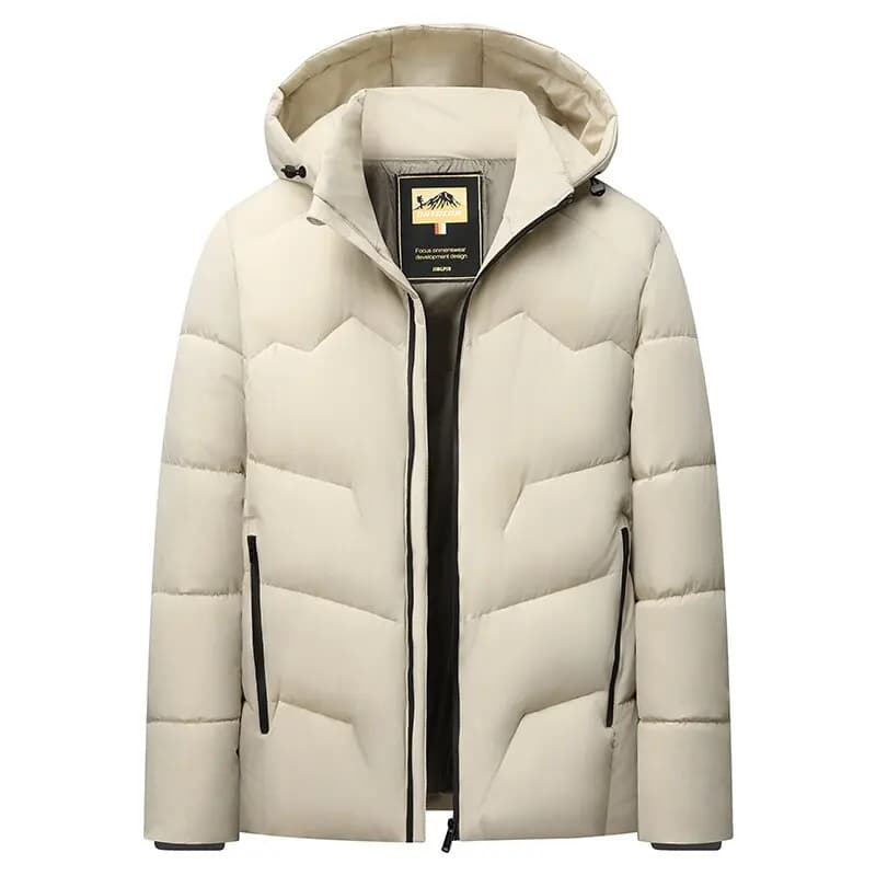 Winter new solid color outdoor sports thickened warm windproof cotton jacket men's casual loose plus size hooded coat