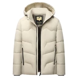 Winter new solid color outdoor sports thickened warm windproof cotton jacket men's casual loose plus size hooded coat