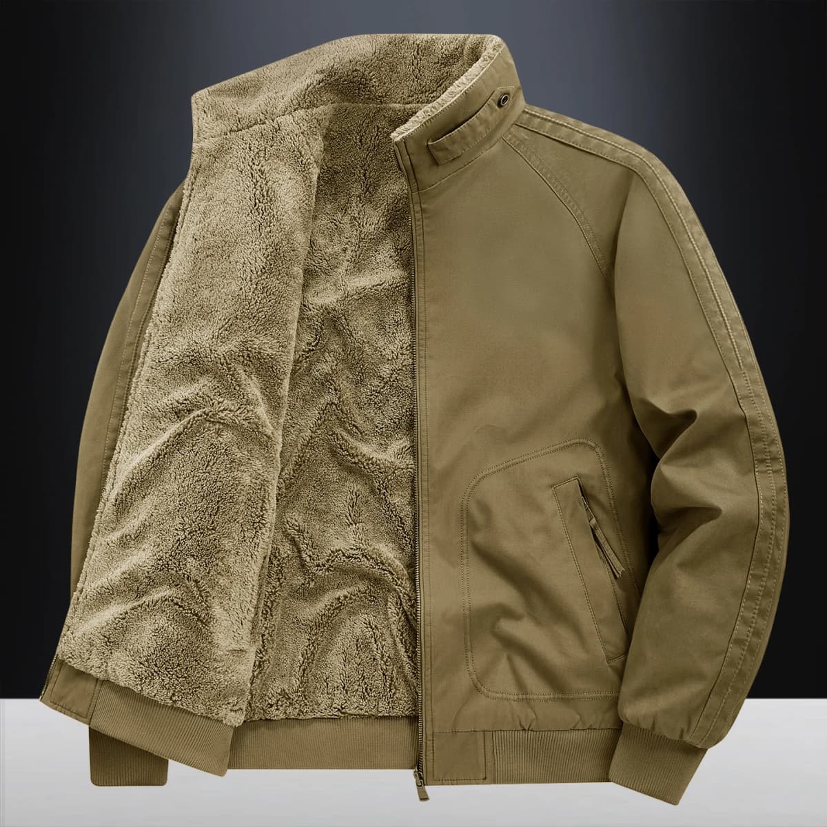 New Autumn Winter Men Washed Cotton Reversible Flight Jacket Lamb Fleece Fleece Lined Thick Warm Outerwear For Middle Aged Male