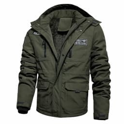 Mens Stylish Warm Parkas Autumn Winter Blue Plus Size Fleece Lined Parkas Zipper Loose Detachable Collar Solid Color Parkas