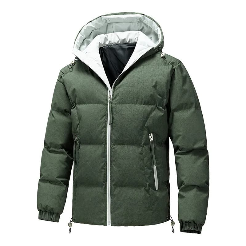 Autumn Winter Solid Puffer Jacket Men's Thick Warm Casual Outerwear
