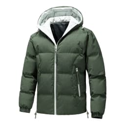 Autumn Winter Solid Puffer Jacket Men's Thick Warm Casual Outerwear