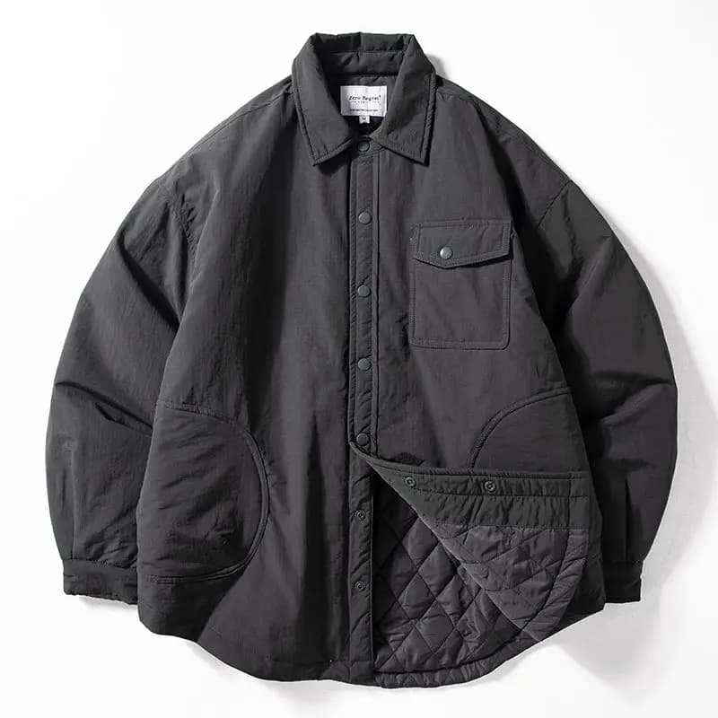 Retro Workwear Shirt Cotton Jacket Men's Collar Cityboy Cotton Clothes Winter Warm Trendy Outerwear Youthful Polyester Fiber