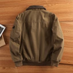 Lamb Velvet Jacket Men's Winter Fleece Lined Loose Workwear Stand Collar Jacket Cleanfit Style Long Sleeve Warm Casual Coat