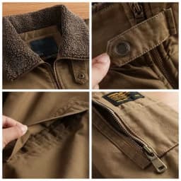 Lamb Velvet Jacket Men's Winter Fleece Lined Loose Workwear Stand Collar Jacket Cleanfit Style Long Sleeve Warm Casual Coat