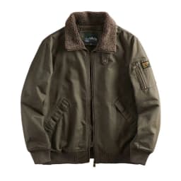 Lamb Velvet Jacket Men's Winter Fleece Lined Loose Workwear Stand Collar Jacket Cleanfit Style Long Sleeve Warm Casual Coat