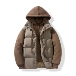 Legible 2026 Winter Jacket Men Casual Loose Thicken Warm Mens Parkas Solid Stand Collar Winter Coat Man