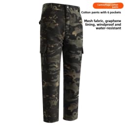 Thickened Camouflage Cotton Jacket Men's Winter Outdoor Wear Resistant Warmth Youth Zipper Closure Long Sleeve Standard Fit