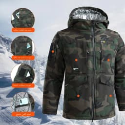 Thickened Camouflage Cotton Jacket Men's Winter Outdoor Wear Resistant Warmth Youth Zipper Closure Long Sleeve Standard Fit