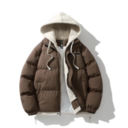 2026 Mens Winter Jacket And Coats Hooded Thicken Windbreaker Coats Fake Two Piece Parkas Outwear