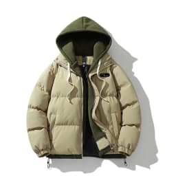 2026 Mens Winter Jacket And Coats Hooded Thicken Windbreaker Coats Fake Two Piece Parkas Outwear