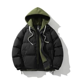 2026 Mens Winter Jacket And Coats Hooded Thicken Windbreaker Coats Fake Two Piece Parkas Outwear