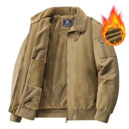 Mens New Thickened Fleece Lined Cotton Padded Jacket Winter Warm Coat For Middle Aged Elderly Men Casual Daily Thermal Male