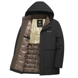 Men Winter Hooded Business Parkas Windproof Warm Fashion Versatile Casual Solid Color Parkas High Quality Men Hooded Warm Parkas