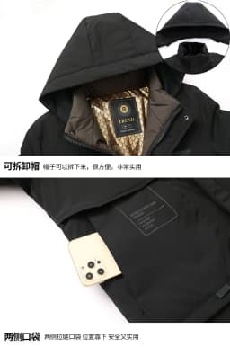 Men Winter Hooded Business Parkas Windproof Warm Fashion Versatile Casual Solid Color Parkas High Quality Men Hooded Warm Parkas