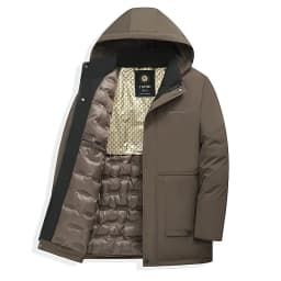 Men Winter Hooded Business Parkas Windproof Warm Fashion Versatile Casual Solid Color Parkas High Quality Men Hooded Warm Parkas