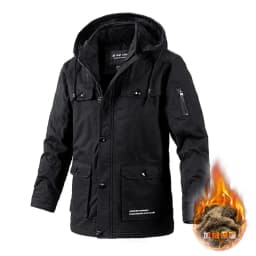 Men Winter Cotton Coat Male Fleece Lined Extra Thick Warm Jacket Plus Size Windproof Comfortable Durable Trendy Daily Parkas