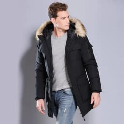 Men Thickened Down Cotton Parka Men Big Fur Collar Hooded Parkas Men Mid long Multi Pocket Outerwear Men Warm Casual Daily Parka