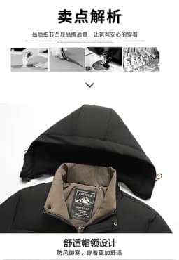 Men Mid Length Detachable Hooded Parkas Men Business Outerwear Men Slim Warm Padded Jacket Winter New Middle Aged Streetwear