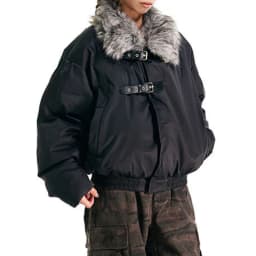 Mens Jackets Furry Faux Fur Casual Coats Spring Streetwear Grunge Punk Straps Fashion Warm Luxury Coats Men'S Clothing 2025 New