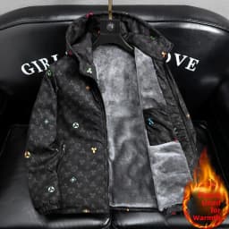 Men's Camouflage Fleece Lined Thickened Cotton Jacket Autumn Winter Warmth Outerwear Casual Zipper Closure Long Sleeve Coat