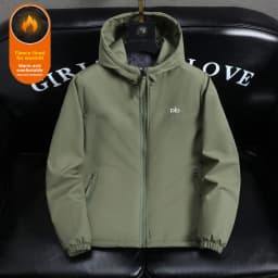 Men's Camouflage Fleece Lined Thickened Cotton Jacket Autumn Winter Warmth Outerwear Casual Zipper Closure Long Sleeve Coat