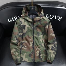 Men's Camouflage Fleece Lined Thickened Cotton Jacket Autumn Winter Warmth Outerwear Casual Zipper Closure Long Sleeve Coat