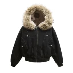 Loose Hooded Faux Mink Collar Couple Short Parkas Hip-hop Winter Men Coat New Casual Thick Warm Women Parka Coat Streetwear