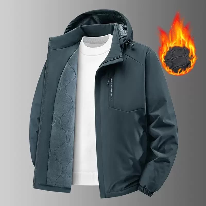 New Autumn/Winter Fashion Outdoor Sports Windproof Thickened Warm Hooded Cotton Jacket Men's Casual Loose Plus Size Coat