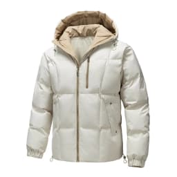 Winter Hooded Quilted Trench Jacket Men's Casual Streetwear Outerwear