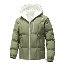 Winter Hooded Quilted Trench Jacket Men's Casual Streetwear Outerwear