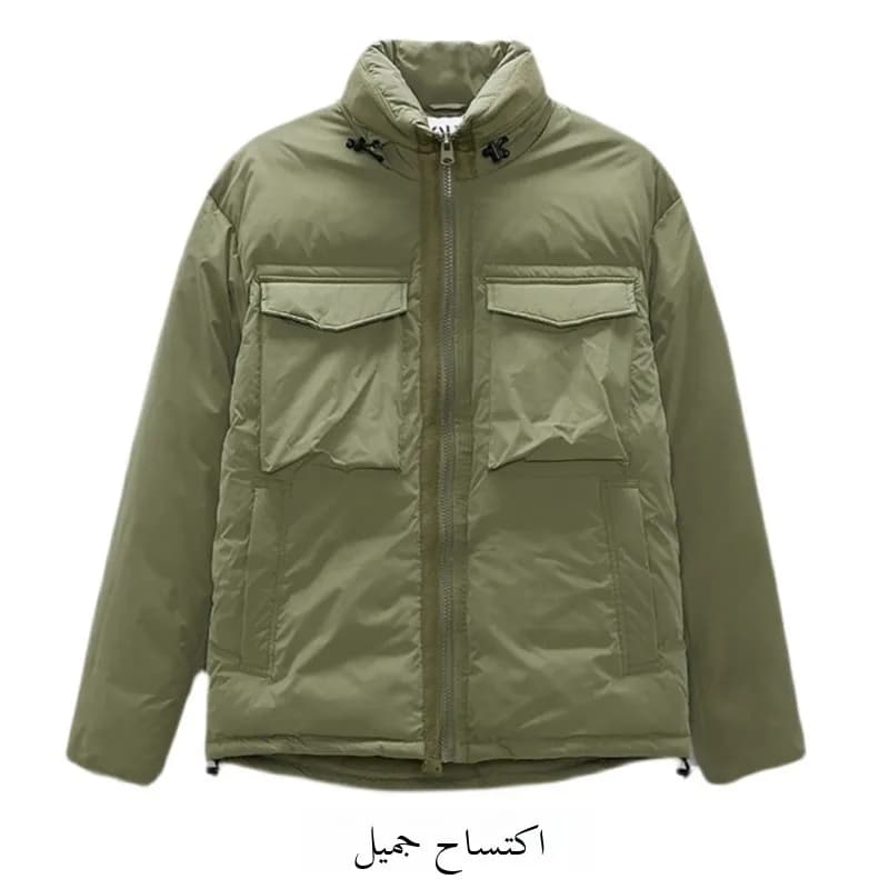 Thickened Casual Cotton Jacket Men's Autumn Winter Stand Collar Workwear Coat with Pockets Youth Fashion Regular Fit Coat